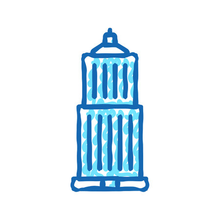 skyscraper business center building icon doodle illustrationのイラスト素材