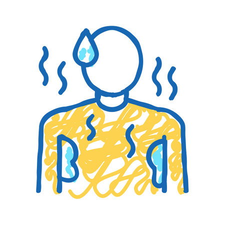 sweat perspiration human icon doodle illustrationのイラスト素材