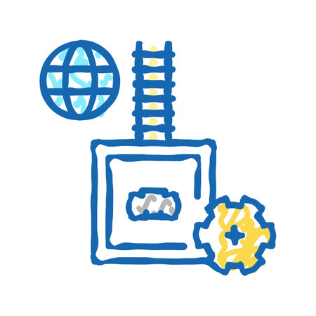 electrical fuse icon doodle illustrationのイラスト素材