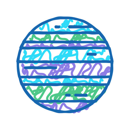 neptune planet color icon vector flat illustrationのイラスト素材