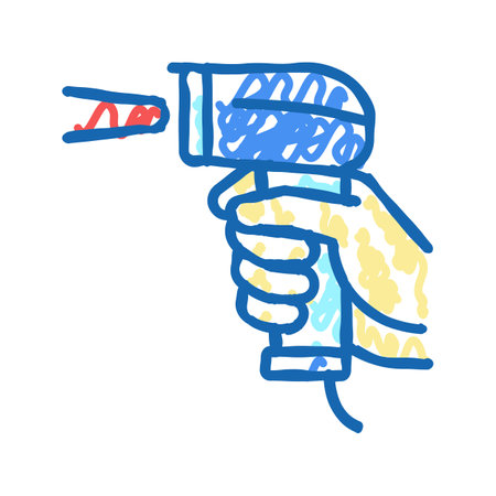 barcode scanner color icon vector flat illustrationのイラスト素材