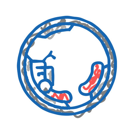 monowheel motorbike icon doodle illustrationのイラスト素材