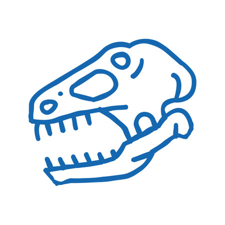 dinosaur skull icon doodle illustrationのイラスト素材