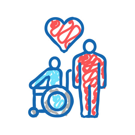invalid assistance icon doodle illustrationのイラスト素材
