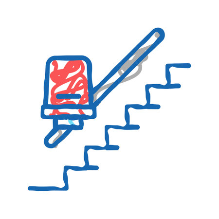 chair elevator icon doodle illustrationのイラスト素材