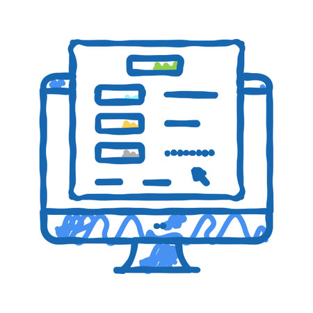 online authentication icon doodle illustration signのイラスト素材