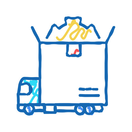 product transportation cargo icon doodle illustrationのイラスト素材
