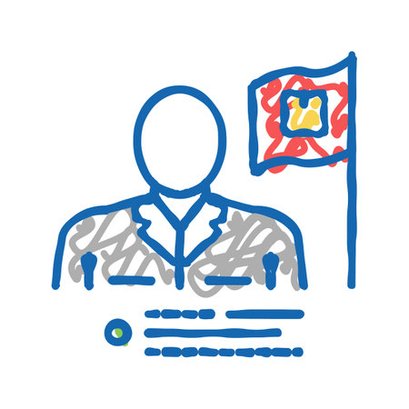 delivery company leadership icon doodle illustrationのイラスト素材