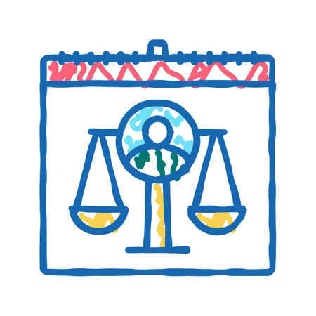 human rights day icon doodle illustrationのイラスト素材