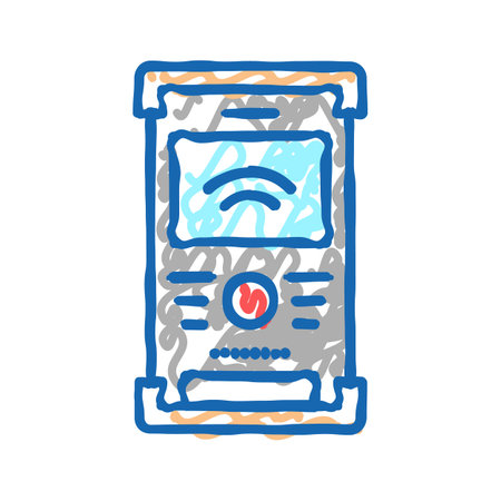 field controller icon doodle illustrationのイラスト素材