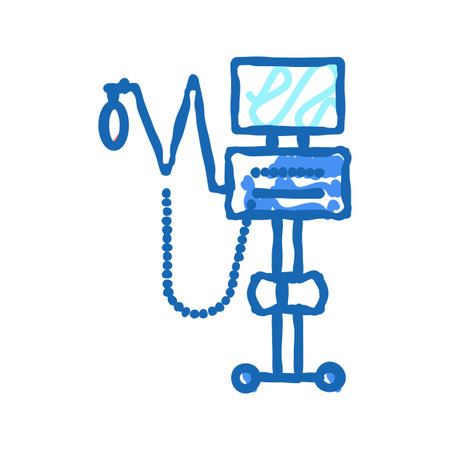 oxygen medical equipment icon doodle illustrationのイラスト素材