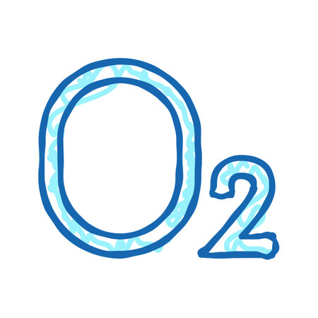 o2 oxygen icon doodle illustrationのイラスト素材