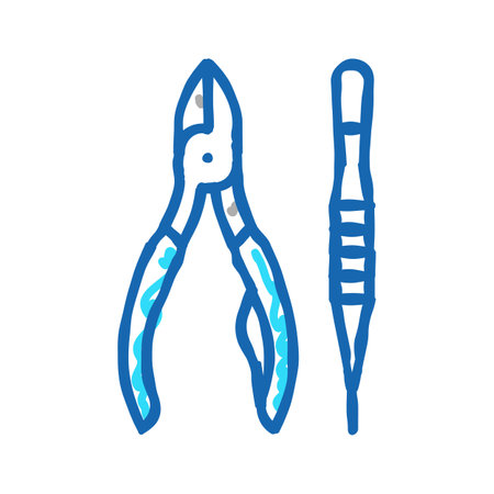 tools nail doctor icon doodle illustrationのイラスト素材