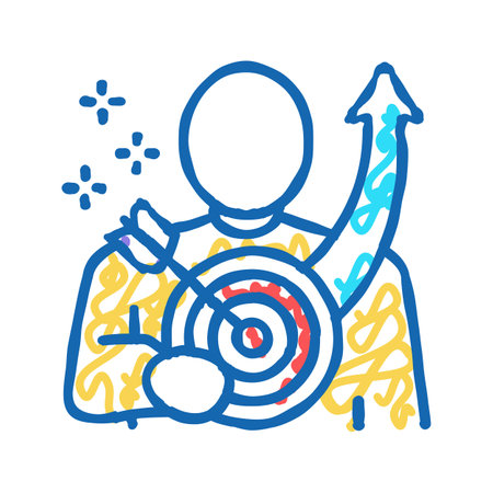 success people value icon doodle illustrationのイラスト素材