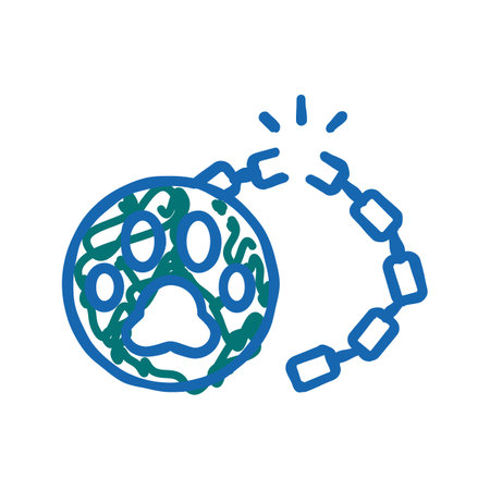 liberation of animal icon doodle illustrationのイラスト素材