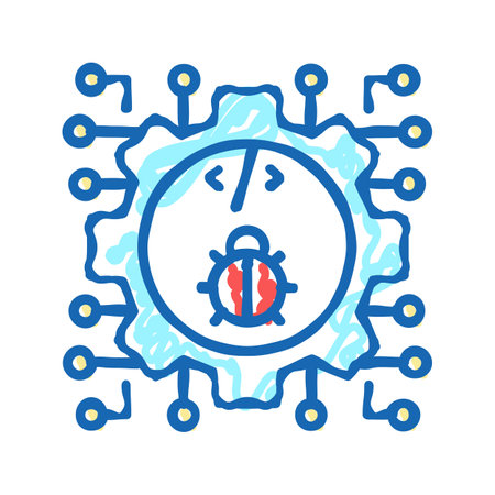 development debug icon doodle illustrationのイラスト素材