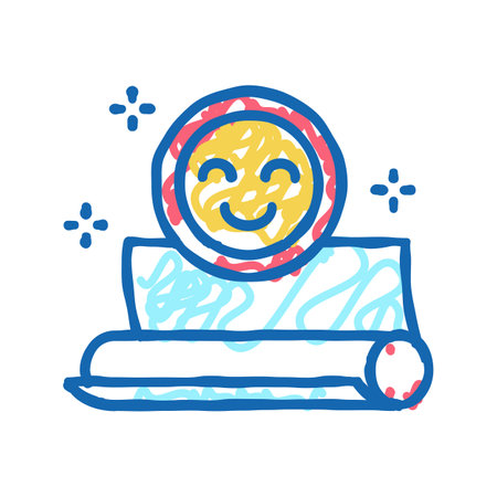 textile roll icon doodle illustrationのイラスト素材