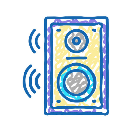 dynamic speaker icon doodle illustrationのイラスト素材