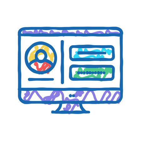 registration internet account icon doodle illustrationのイラスト素材