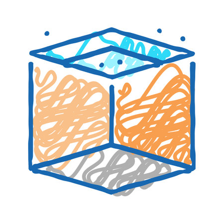 on ceiling mirror icon doodle illustrationのイラスト素材
