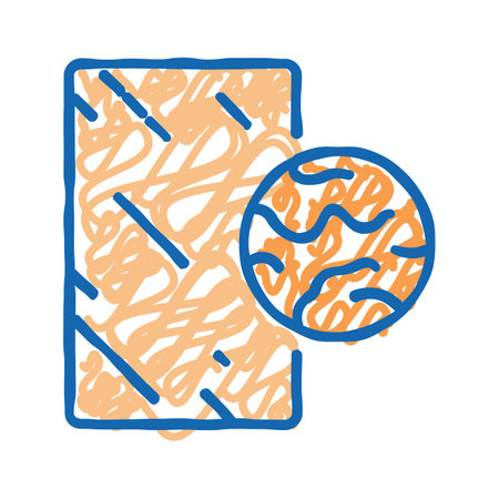 bronze mirror icon doodle illustrationのイラスト素材