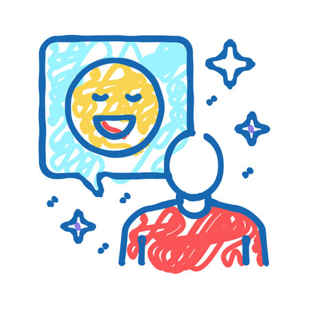 positive attitude soft skill icon doodle illustrationのイラスト素材