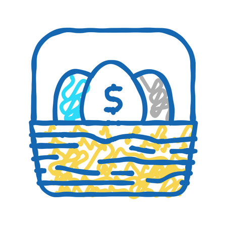 diversification money icon doodle illustrationのイラスト素材