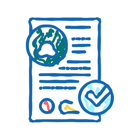 document or certificate for free animal icon doodle illustrationのイラスト素材