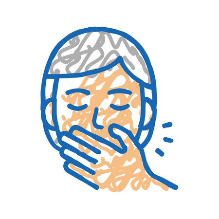 shy tooth braces icon doodle illustrationのイラスト素材