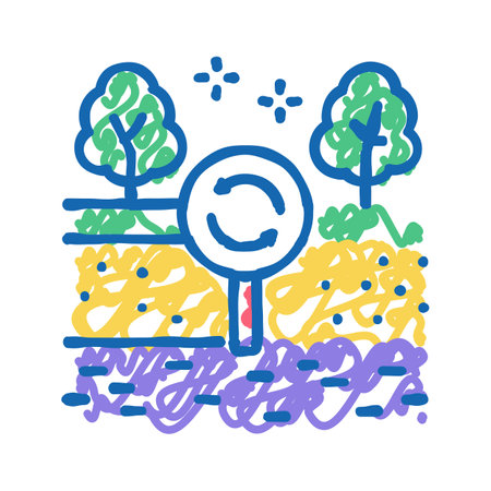 edaphotop ecosystem icon doodle illustrationのイラスト素材