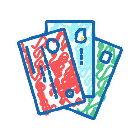 different card icon doodle illustrationのイラスト素材