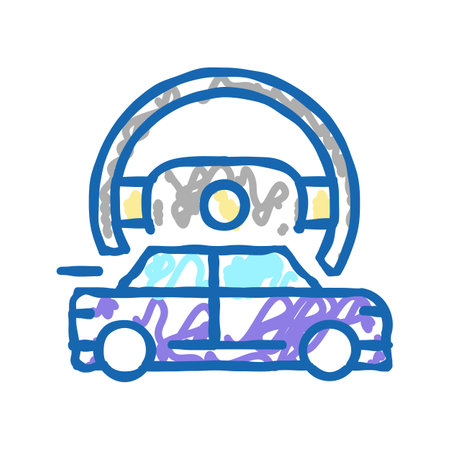 fast driving mens leisure icon doodle illustrationのイラスト素材