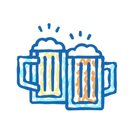 drink beer mens leisure icon doodle illustrationのイラスト素材