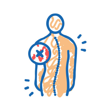 idiopathic scoliosis icon doodle illustrationのイラスト素材
