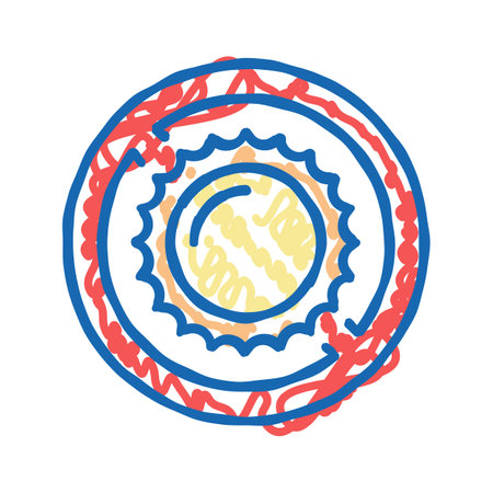 sun counterindication icon doodle illustrationのイラスト素材