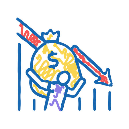 debt law icon doodle illustrationのイラスト素材