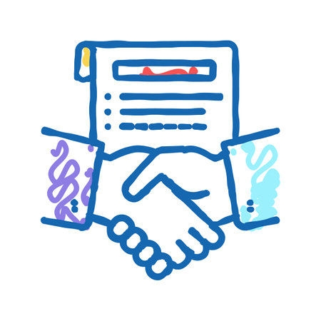 agreement lawyer icon doodle illustrationのイラスト素材