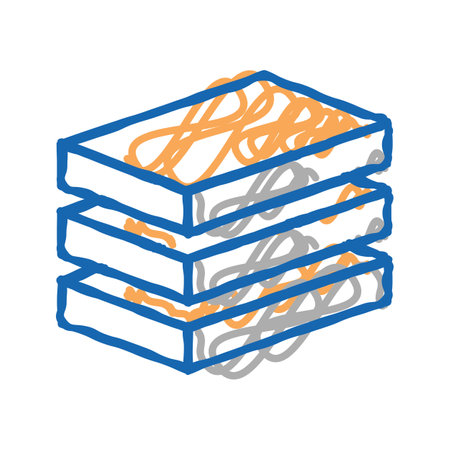 plate mineral wool icon doodle illustrationのイラスト素材