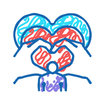 love child adoption icon doodle illustrationのイラスト素材