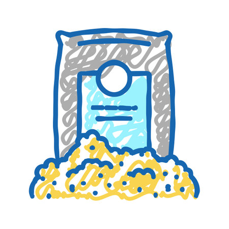 quartz sand mining for glass production icon doodle illustrationのイラスト素材