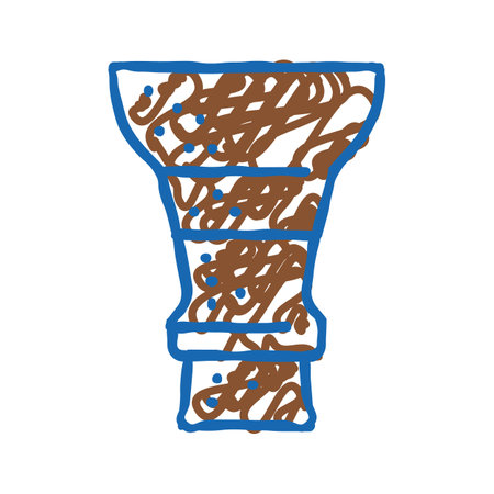 hookah clay bowl icon doodle illustration