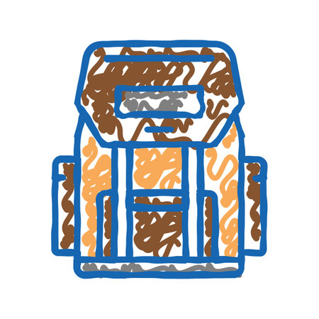 hiking backpack for hunting icon doodle illustrationのイラスト素材