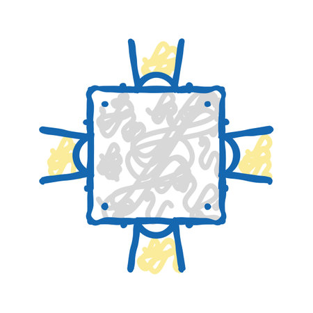 around lighting equipment icon doodle illustrationのイラスト素材