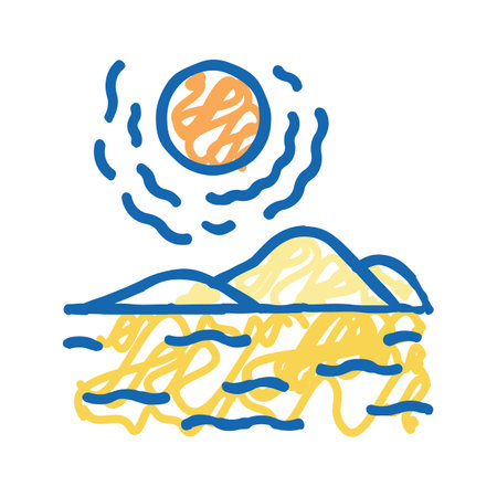 desert land icon doodle illustrationのイラスト素材
