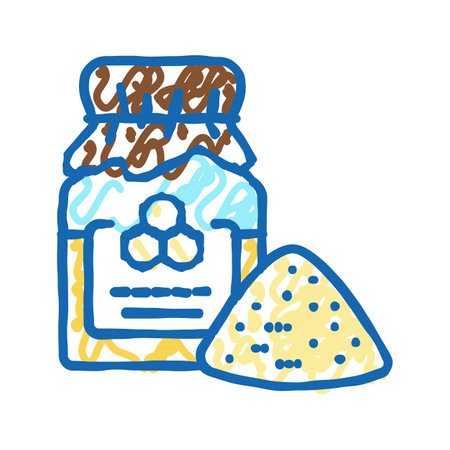 nectar package beekeeping icon doodle illustrationのイラスト素材