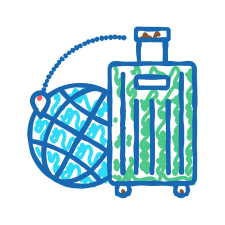 travel to hawaii icon doodle illustrationのイラスト素材