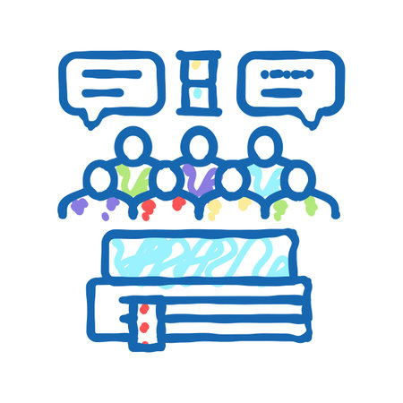 social history icon doodle illustrationのイラスト素材