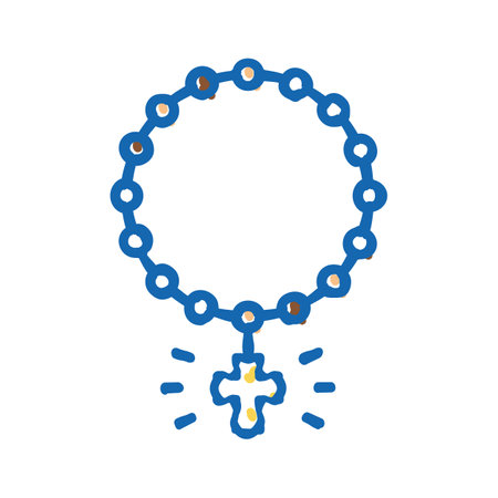 cross christianity icon doodle illustrationのイラスト素材