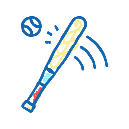 baseball team sport game icon doodle illustrationのイラスト素材