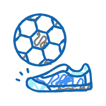 soccer football game icon doodle illustrationのイラスト素材